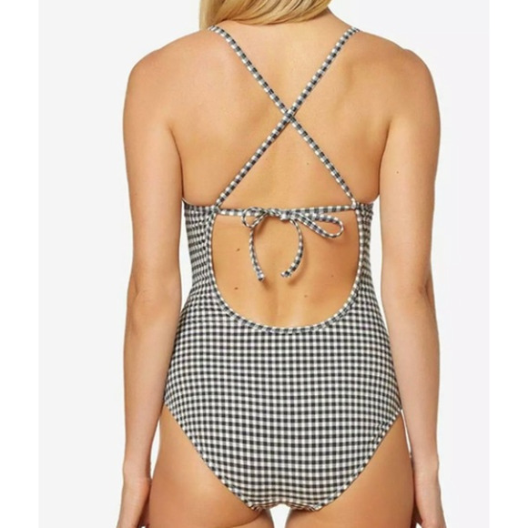 Jessica Simpson Black & White Gingham One Piece Swimsuit Size Small NWT - Picture 2 of 4